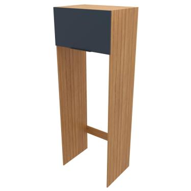 Imagem de Armário para Geladeira Bartira Cristal com Lateral, 1 Porta e 80cm de largura - Lâmina Mel/Azul Royal