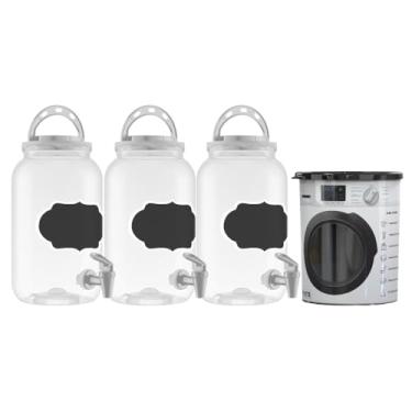 Imagem de Kit 4 Dispenser Amaciante E Sabão Em Pó Liquido 3,6l Lousa Cores (Branco)