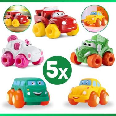 Imagem de Kit 5 Carrinho Soft Cars Mordedor Para Bebê Vinil Atóxico - Diver Toys