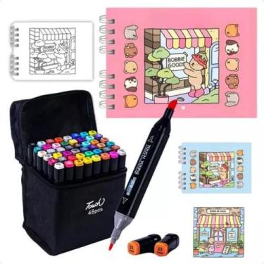 Imagem de Livro Colorir Bobbie Goods Capa Dura 50 Páginas + 48 Canetinhas Ponta 