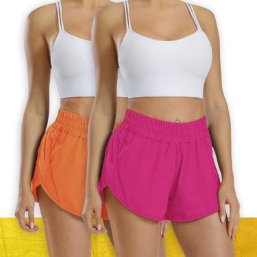 Imagem de Kit 2 SHORTS TACTEL FEMININO Bolsos Academia Corrida Bermuda - IRON SP