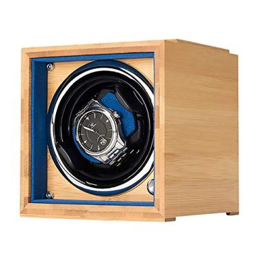 Imagem de Suporte de relógio para relógios automáticos - Caixa de enrolamento de relógio único, agitador, relógio mecânico, toca-discos de madeira, oscilante, dispositivo de armazenamento, organizador de 4