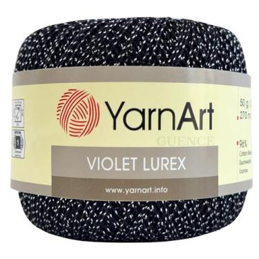 Imagem de YarnArt Violeta – Fio de crochê e tricô 100% algodão mercerizado – Fio de renda macio e durável para bordados, doilies e artesanato DIY – 1 novelo (50 g, 282 m) (prateado - 1999)