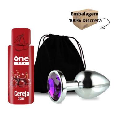 Imagem de Kit Gel Lubrificante One Sex Com Sabor  Plug Anal Tamanho P - For Sexy