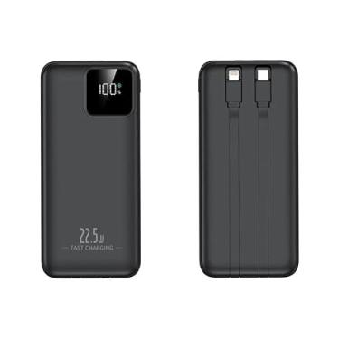 Imagem de Power Bank Carregador Portátil Universal 10.000mAh, USB-A (até 18W) + USB-C (até 22.5W) Carregamento Rápido,Bateria Portatil com Display Digital (Preto)