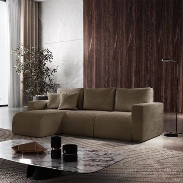 Imagem de Sofá Living de 70cm com Braço + 70cm sem Braço mais Chaise Lado Esquerdo Meu Sofá Online