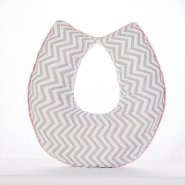 Imagem de Almofada Amamentação Luxo Bebê Cheia - AVM Enxovais, Chevron Cinza com