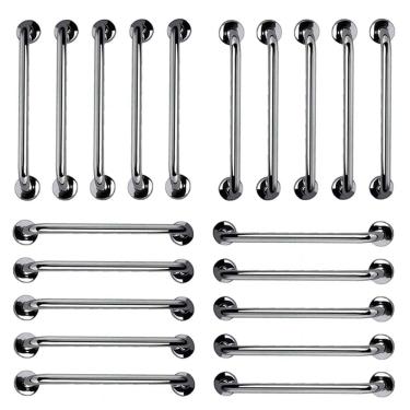 Imagem de Barra de Apoio 40cm Aço Inox Kit 20 Unidades Acessibilidade Idoso Cadeirante Deficiente Banheiro Box Suporte Escada Corrimao Segurança Proteçao