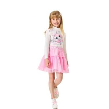 Imagem de Saia Infantil Menina De Tule Com Brilho Tutu Mundo Cinti Rosa Lilás 12