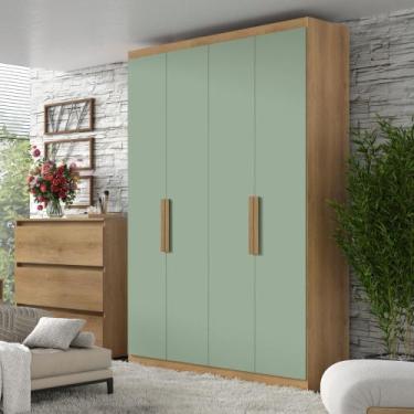 Imagem de Guarda Roupa Solteiro 4 Portas Milan THB, Capuccino/Menta