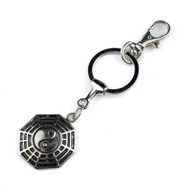 Imagem de Chaveiro Baguá Feng Shui em 12 cm metal niquel Sorte - Lua Mística - 1