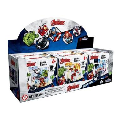 Imagem de Mini quebra cabeca avengers madeira display com 06 - Pais E Filhos