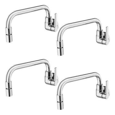 Imagem de Kit 4 Peças Torneira Parede Bica Baixa Docol Gali 00800106