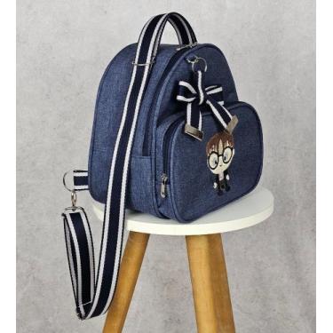Imagem de KR RK Bolsas Mini Mochila / Mochilinhas 2 em 1 PERSONALIZADAS, Linho a