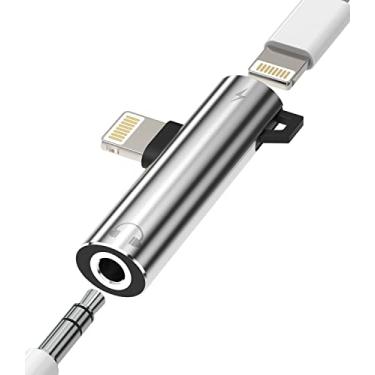 Imagem de Adaptador de fone de ouvido compatível com iPhone Audio 3,5 mm para Lightning Apple Dongle Jack Adaptador AUX para Splitter Charger Fone de ouvido 2 em 1 telefone e cabo de fone de ouvido de