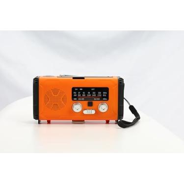 Imagem de PLOOHT Rádio meteorológico de emergência de 10000 mAh – Rádio meteorológico AM/FM/NOAA, com isqueiro eletrônico e bússola, banco de energia solar, lanterna e SOS