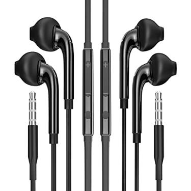 Imagem de WASRUYI Fone de ouvido de 3,5 mm com conector de microfone (pacote com 2) para jogos, laptop, videogame, fone de ouvido para crianças, para escola, computador, computador, Chromebook Auriculare