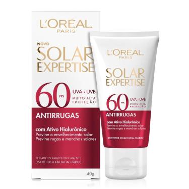 Imagem de Protetor Solar L'Oréal Expertise Antirrugas FPS60 40g Sérum Preenchedor Facial Anti-idade L'Oréal Paris Revitalift Hialurônico, 30ml