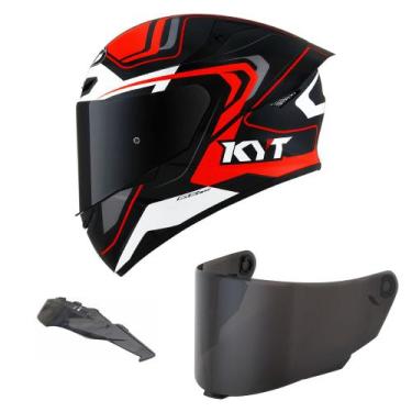 Imagem de Capacete KYT TT Course Overtech Preto e Laranja Mais Viseira Fumê e Sp