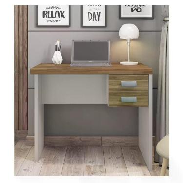 Imagem de Mesa P/Computador 0,9 C/Gavteiro Louro Freijo Metalic Sued