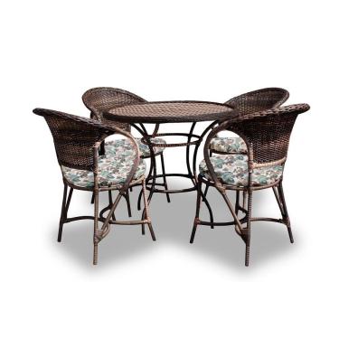 Imagem de Conjunto De Mesa 4 Poltronas + 1 Mesa Costela De Adão Verde