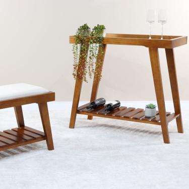 Imagem de Aparador Com Espelho Madeira Maciça Cravo Pinhão