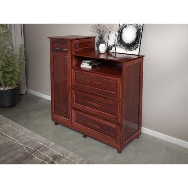 Imagem de Cômoda Sapateira Com Espelho 1 Porta 3 Gavetas E Porta Jóias Cuiabá Mel