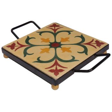 Imagem de Descanso De Panela Apoio De Mesa Ladrilho Hidráulico P- Travessa Ladrilho D1