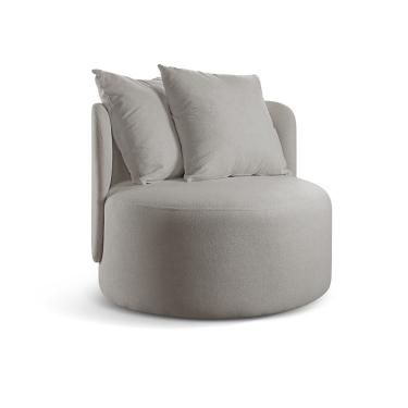 Imagem de Poltrona Redonda Orgânica Moon bouclé Cinza 401