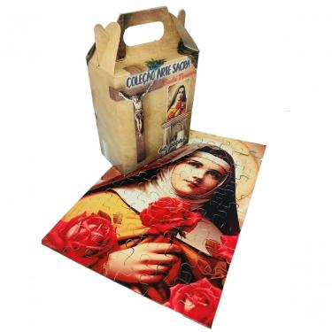 Imagem de Quebra-cabeça Exclusivo Sta Terezinha 60 Pçs + Terço P-rezar