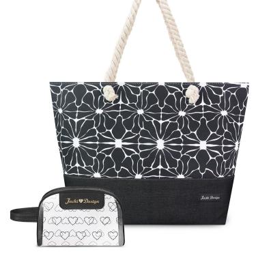 Imagem de Kit Bolsa De Praia + Necessaire Preto