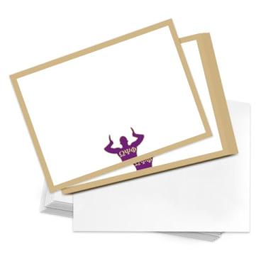Imagem de Desert Cactus Omega Psi Phi pacote com 10 cartões OPP OPP Omega Man Divine 9 papelaria cartolina inclui envelopes memorando festa de agradecimento (design de cartão A)