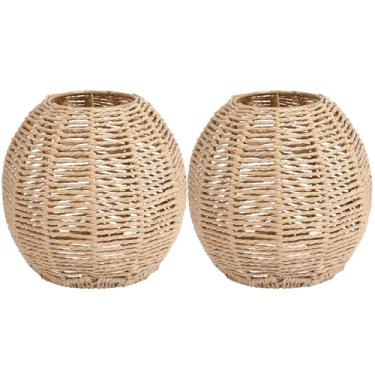 Imagem de Peças De Abajur Pendente Tecido Para Lustre, Capa Corda, Teto, Tambor Luz Vime Decoração Casa E Restaurante