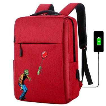 Imagem de Mochila Escolar Usb Infantil Estampa Zumbi Espaço Para Notebooks, Trab