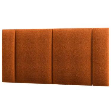 Imagem de Cabeceira Modulada Casal 140 Cm Com Led Boucle Terracota Milani Store Terracota