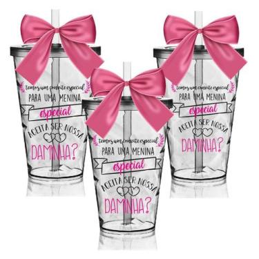 Imagem de Kit De 3 Copos Lembrancinha Personalizado Para Daminha. - Krystalon
