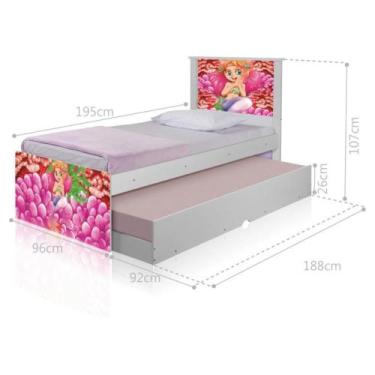 Imagem de Bicama Juvenil com Cabeceira Adesivada Sereia e Corais - CASA H