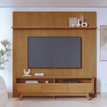 Imagem de Conjunto Painel e Rack Coimbra Cumaru - CASA H