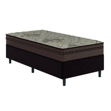 Imagem de Cama Box Solteiro Colchão Com Molas Ensacadas Tokio 88x188x63cm Marrom Umaflex