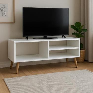 Imagem de Rack Bancada 90cm Retrô Pés Ajustáveis Para Sala TV Compacto - Digo.Ca