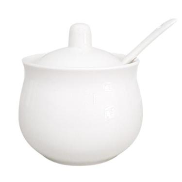 Imagem de Açucareiro Saleiro Porcelana com Colher de Porcelana Cantinho do Café 