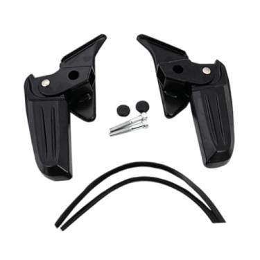Imagem de kowaku Apoios para os pés de motocicleta dobráveis, fáceis de instalar, suporte antiderrapante, pedal, placa de pedal para acessórios de motocicleta, Preto