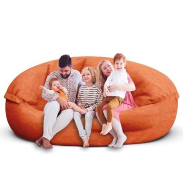 Imagem de Cadeiras de pufe para adultos de 2,80 m, poltronas macias para quarto de adolescentes e meninas, bolsa de feijão redonda confortável e fofa para crianças removíveis, capa de sofá para cadeira de