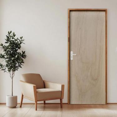 Imagem de Porta Lisa Mescla 210X80 Batente 09 CM Fechadura Alavanca Lado Direito