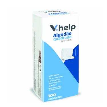 Imagem de Algodão Quadrado Para Bebê V.Help 100 Unidades