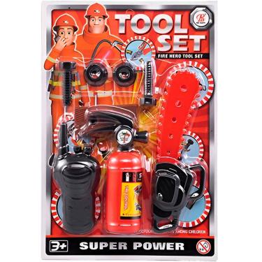 Imagem de Kit Bombeiro Ferramentas Com Extintor Serra Infantil 7 Pçs