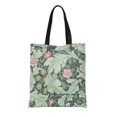 Imagem de Lytxdll Bolsa feminina com estampa floral, bolsa de ombro reutilizável, bolsa de compras de supermercado para trabalho, escola e viagens, 1
