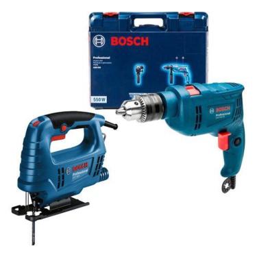 Imagem de Kit Furadeira Impacto Bosch 550w Gsb 550 Re + Gst680 110v, 110V