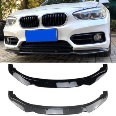 Imagem de Divisor de para-choque dianteiro compatível com 1 série F20 F21 116i 118i 120i 2011-2019 kit de carroceria acessórios de carro de lábio frontal (aparência de fibra de carbono)