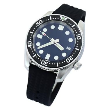 Imagem de FEIYASHI NH35 Relógio masculino com movimento melhorado, 200 m, à prova d'água, vidro de cristal de safira com ponteiros luminosos, moldura preta, 1 capa inferior sólida + movimento NH35, Caixa de